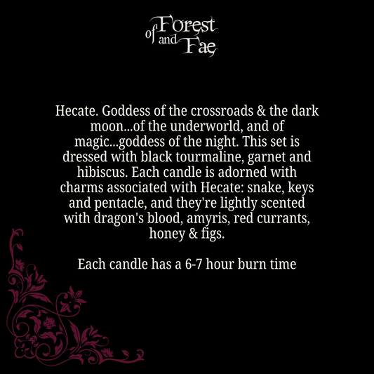 Hecate Tealight Candle Set | Crystal & Herb Candles