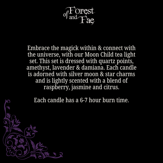 Moon Child Tealight Candle Set | Crystal & Herb Candles