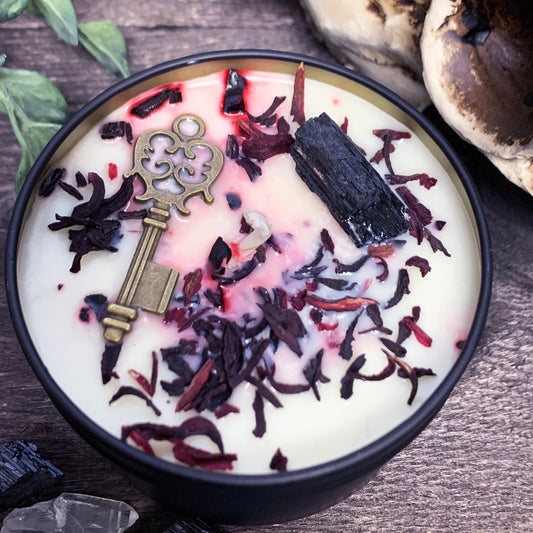 Hecate Candle - Herb & Crystal Infused